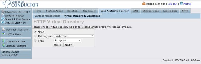 Configure SPARQL Endpoint: new directory